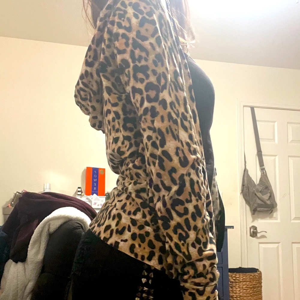 Cheetah print zip up